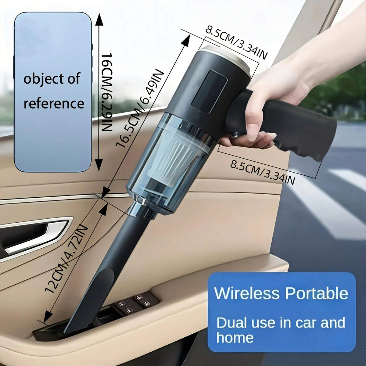 3-in-1 Cordless Car Vacuum & Blower – USB Rechargeable
