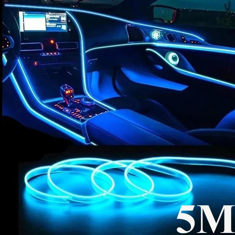 5M USB LED Neon Interior Light Strip for Cars