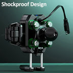 Shockproof Motorcycle Phone Mount – Optional 15W Wireless + 36W USB-C Charging
