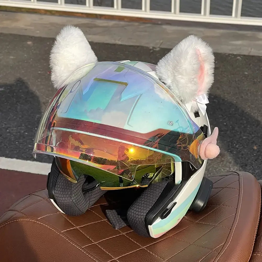 Plush Cat Ear Helmet Decorations (2-Pack)
